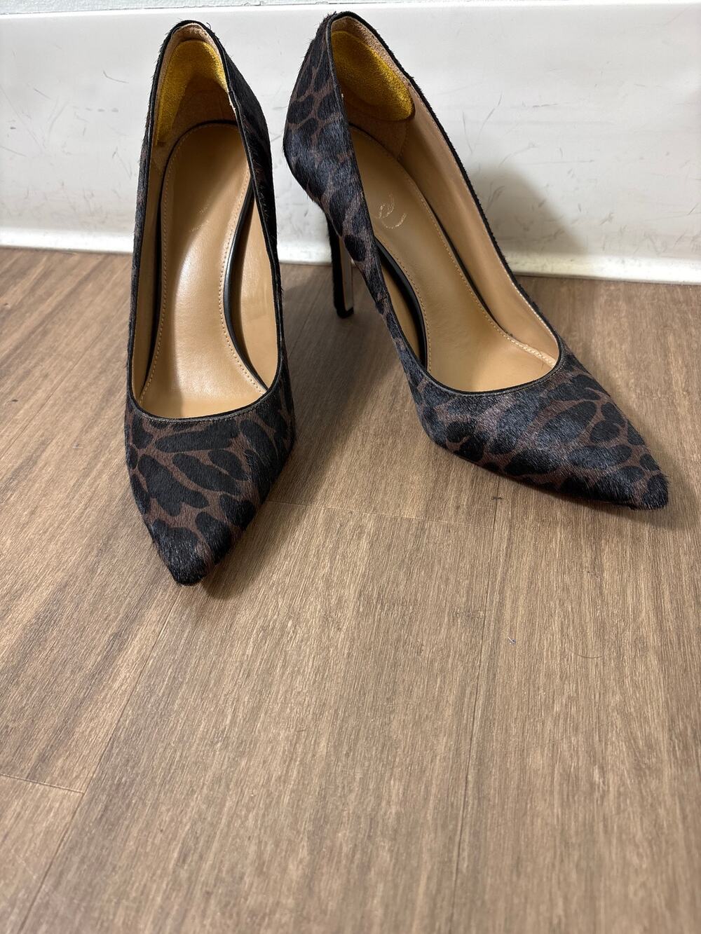 Sam Edelman Black and Brown Leapard Print Calf Hair Pumps Sz 8